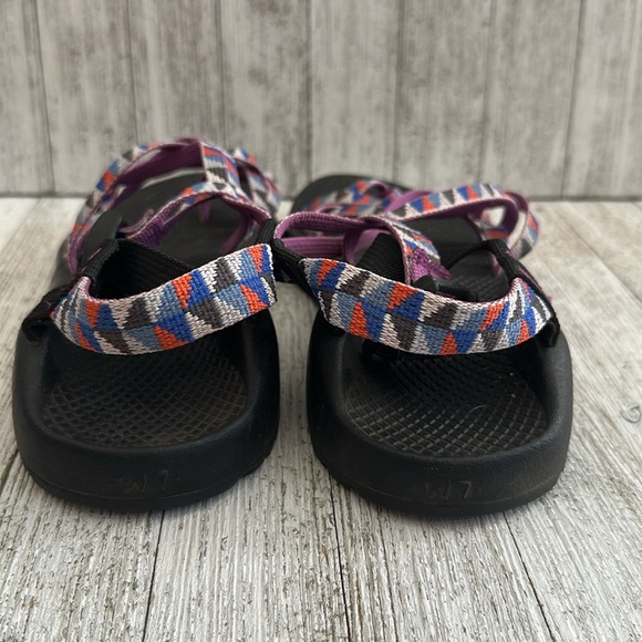 Chaco ZX2 Classic Sandal Women's Toe Loop Purple Geometric Print - Picture 5 of 8